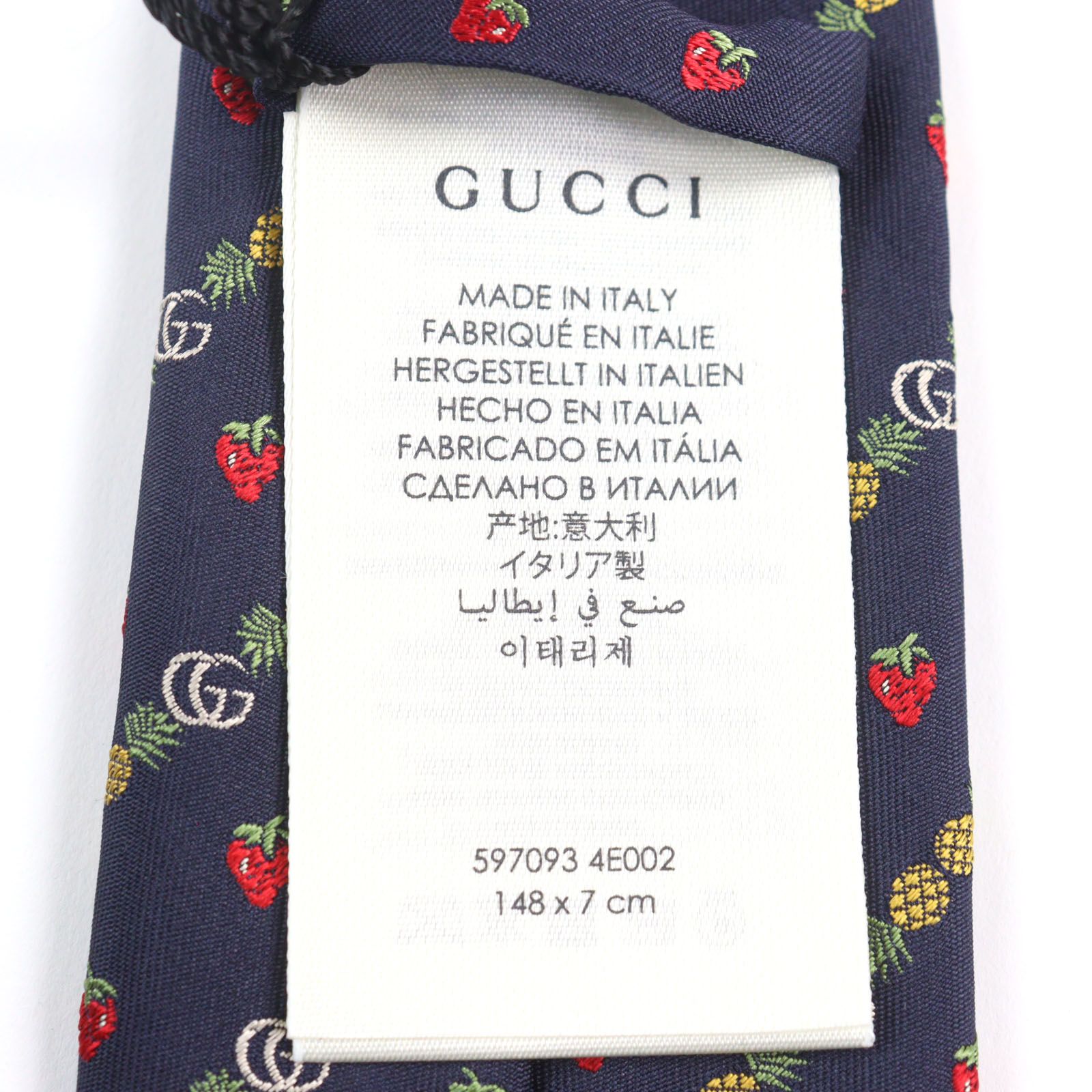 未使用品○GUCCI グッチ 20SS 597093 シルク100% GGロゴ ビー刺繍