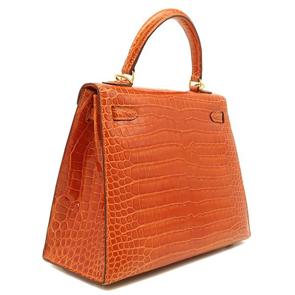 エルメス HERMES 2WAYバッグ ケリー25 外縫い ポロサス オレンジ エルメス HERMES 2WAYバッグ ケリー25 外縫い ポロサス オレンジ