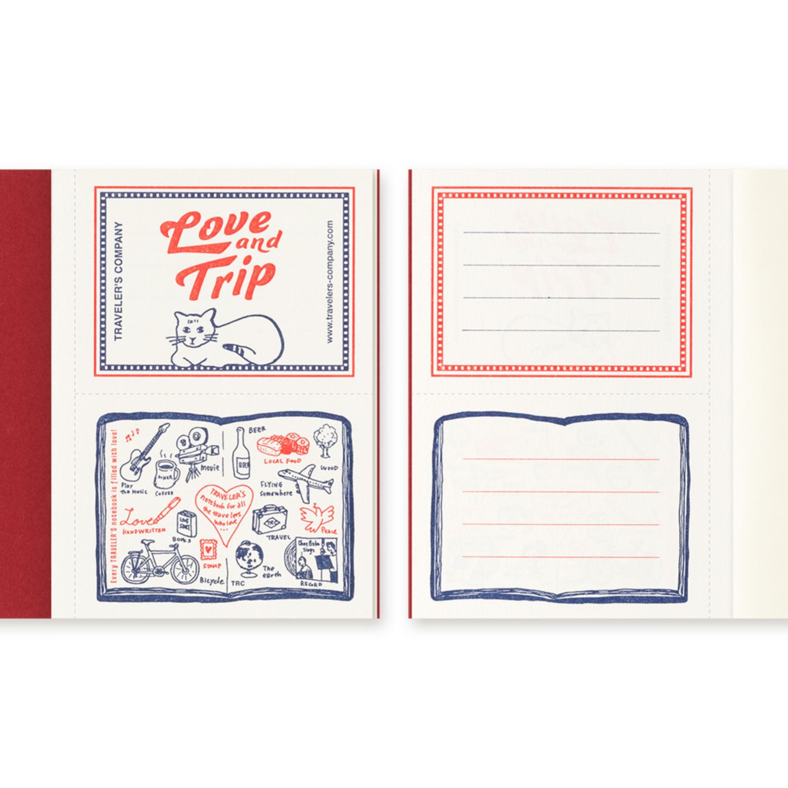 【限定】トラベラーズノート パスポートサイズ Love&Tripレッド 本体 TRAVELER'S notebook Passport Size LOVE AND TRIP Red / レッド