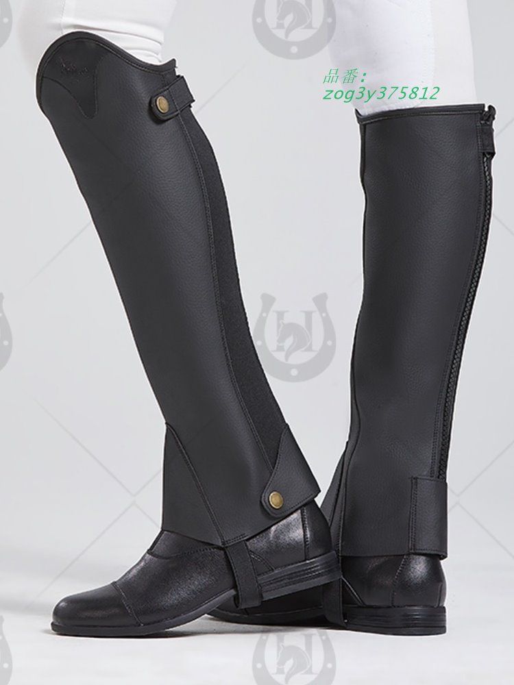 乗馬用 ハーフチャップス 合皮 人工皮革 乗馬用品 馬具 ガード 男女兼用 レディース 乗馬チャップス プロテクター ゲートル 脚絆 メンズ zog3y375812
