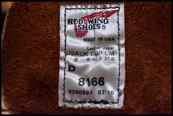 9D 良品 10年】レッドウィング 8166 アイリッシュセッター 赤茶