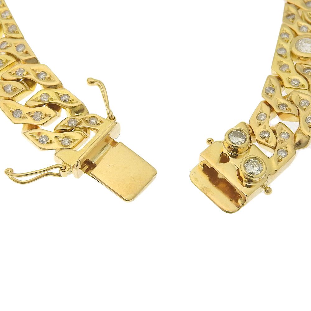 本物保証】 新品同様 ブレスレット 約67.1g K18YG メレダイヤ2.78ct  