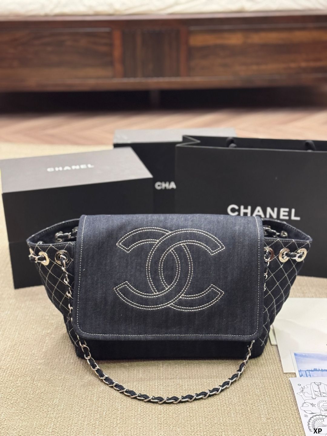 ヴィンテージ CHANEL デニムトートバッグ - アンティーク風 | カジュアルで |