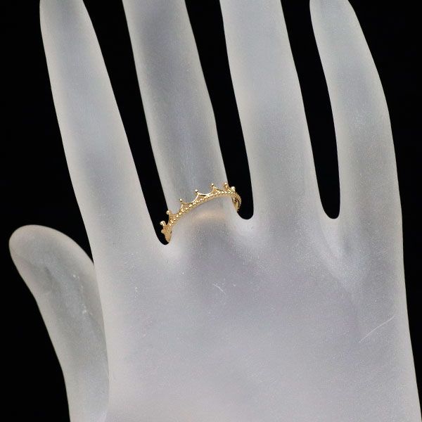 オレフィーチェ K18YG ピンクトルマリン ミルククラウンリング 3号保証書付 K18/Pt「ピンクトルマリン ミルククラウン」リング｜【オレフィーチェ