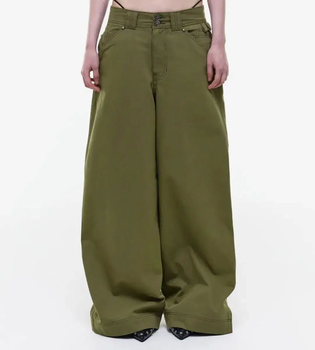 オペラ 0012 メルツ コットン パンツ カーキ M