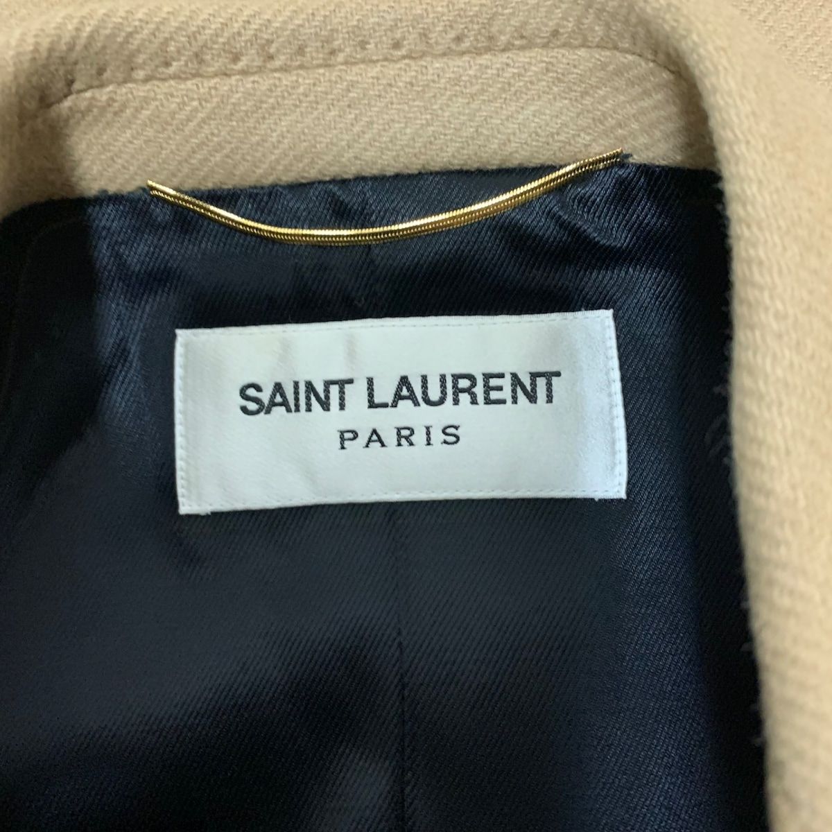 SAINT LAURENT PARIS(サンローランパリ) コート レディース美品 - 437933 ベージュ 長袖/肩パッド/ダブル/冬