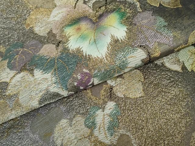 平和屋着物○六通柄袋帯 蔦の葉花文 金銀糸 やまと