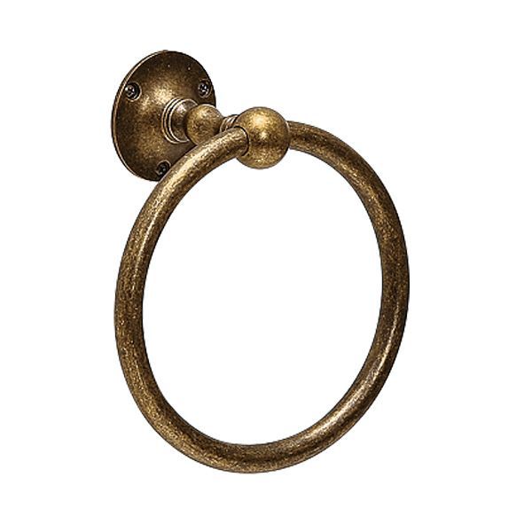 【新品・7営業日以内発送】ゴーリキアイランド 640820 真鍮製タオルリング Solid Brassシリーズ 古色 真鍮 タオル掛け タオルハンガー AN SB アンティークタオルリング 古色調ハンドタオル掛け【沖縄離島販売不可】