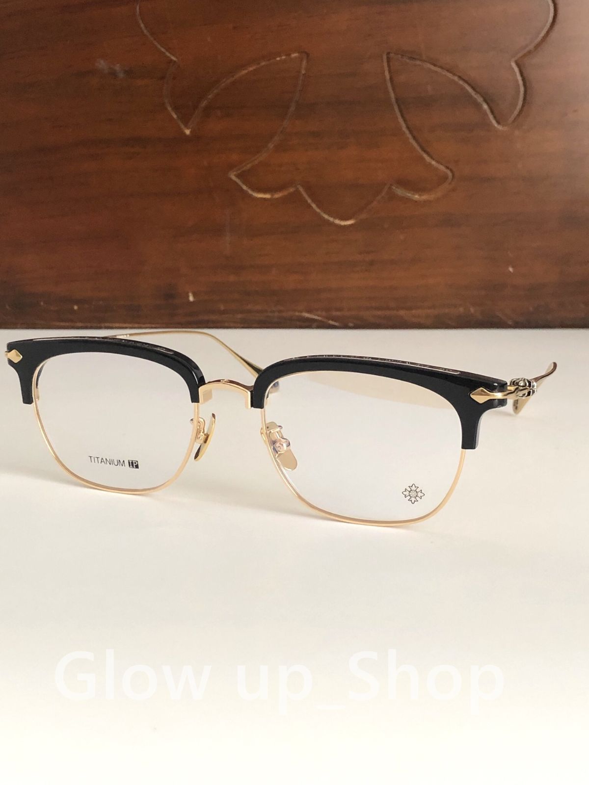 Chrome Hearts クロムハーツ SLUNTRADICTION CHプラス メガネフレーム メガネ ブラック|ゴールド 13
