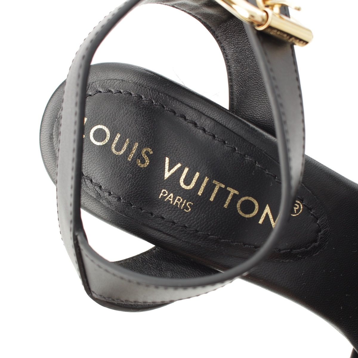 ルイヴィトン 23SS スターボード モノグラム エスパドリーユ ストラップ サンダル ウェッジソール シューズ 1ABT1M ブラック×ベージュ 35 1|2 WWW_MORNINGWALKER_COM