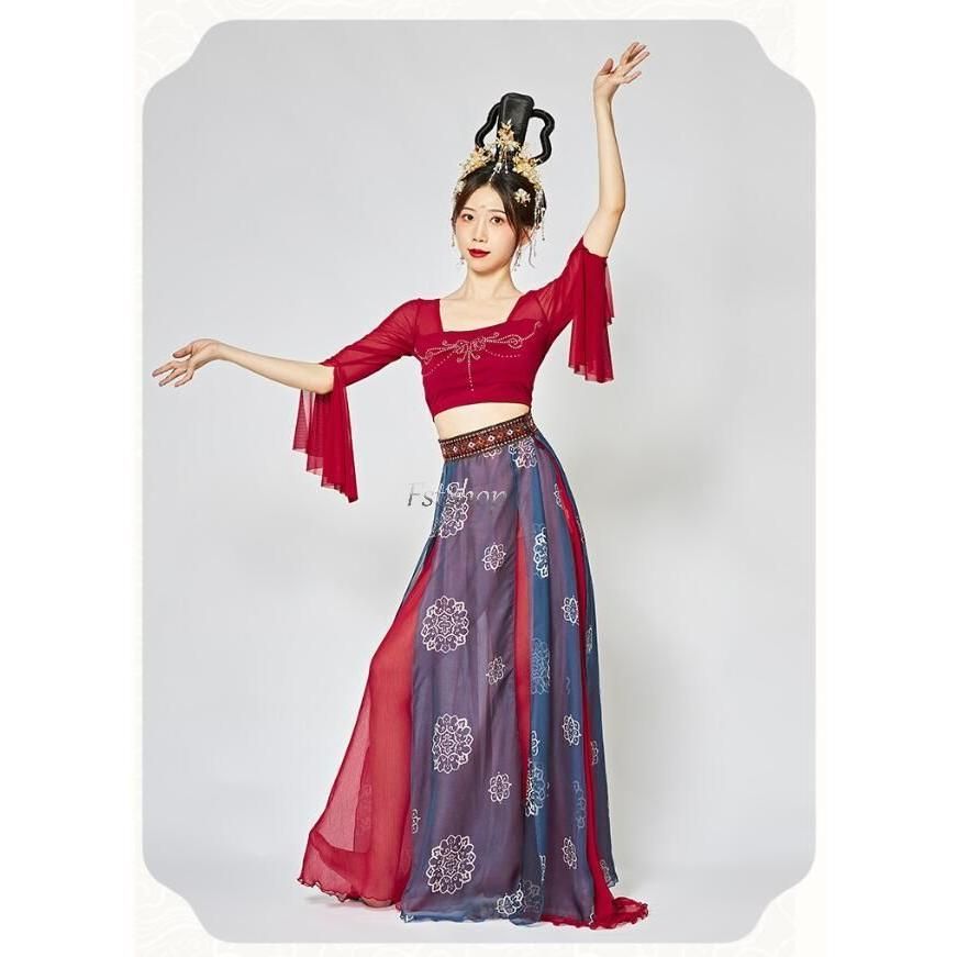 高品質 文化祭 古典ダンス セット衣装 漢服レッスンウエア 練習着 2点セット社交ダンス 上下セットアップ唐装 ダンスウェア衣装ヨガ 社交ダンス衣装 トッ BJ1003ML03 ハロウィン