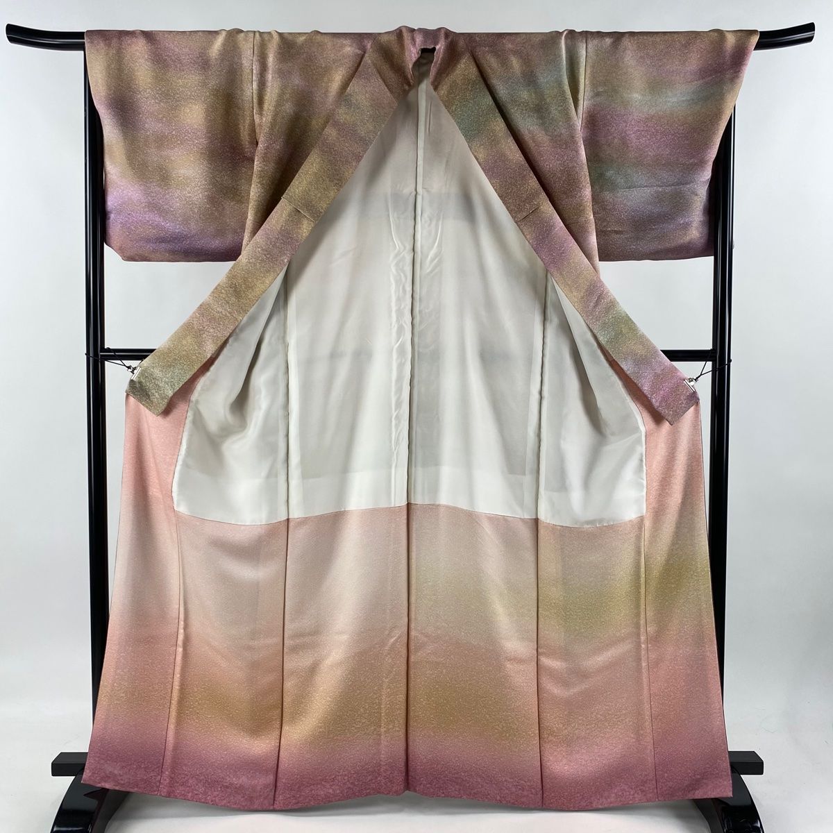 訪問着 身丈164cm 裄丈69.5cm L 袷 久保田一竹工房 落款 霞 金通し  