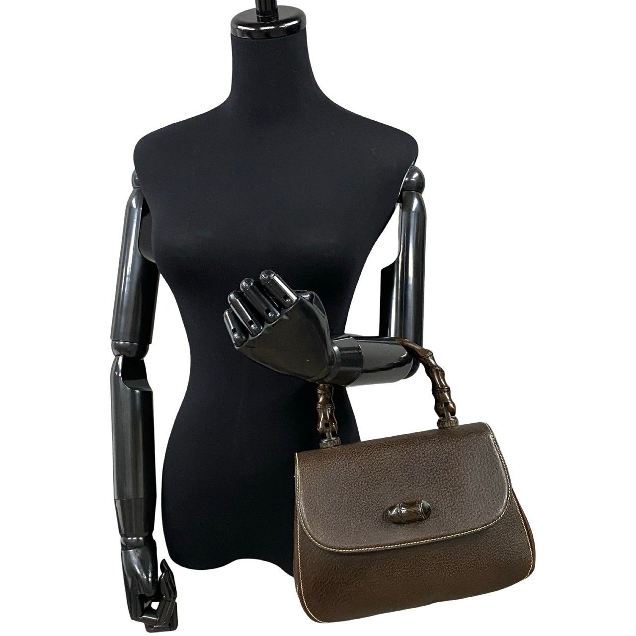 極 美品 GUCCI グッチ オールドグッチ ヴィンテージ バンブー レザー