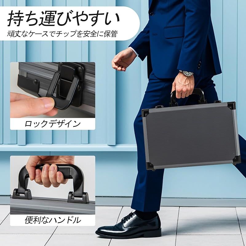 COSTWAY ポーカーセット 400枚チップ 数字入り マット付き
