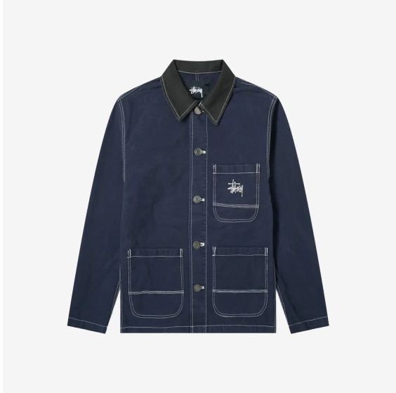 【激レア】STUSSY ステューシー　カバーオール　ジャケット　完売モデル　刺繍 激レア】STUSSY ステューシー カバーオール ジャケット 完売モデル