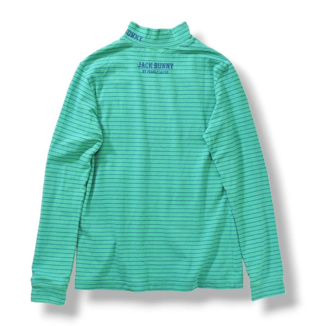 新品 ジャックバニー 長袖モックネック ボーダー グリーン Lサイズ（5） ジャックバニー 長袖モックネックカットソー <ボーダー> 263