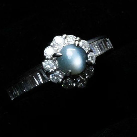 キャッツアイ0.73ct ダイヤモンド0.57ct リング PT900 12号 キャッツアイ0.73ct ダイヤモンド0.57ct リング PT900 12号