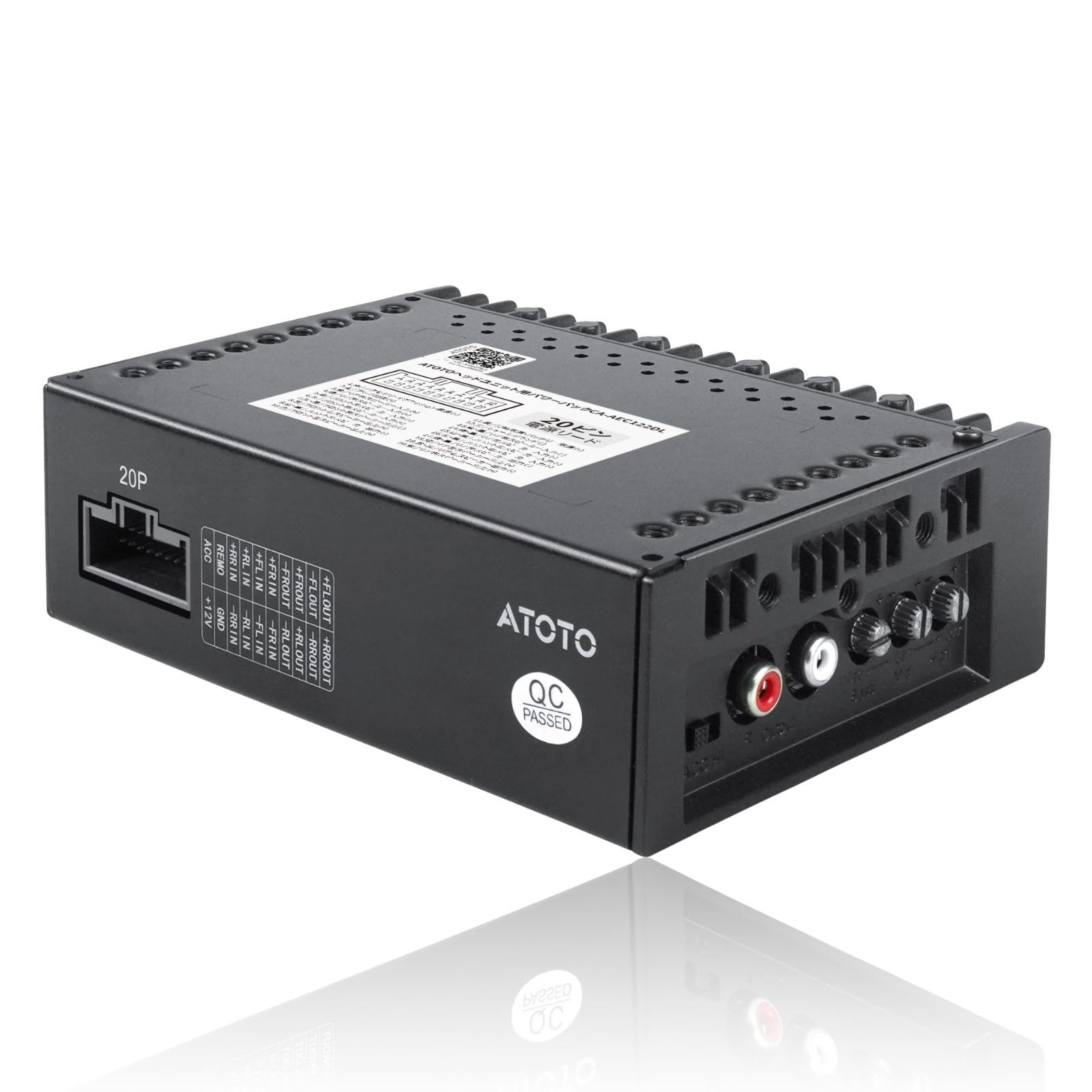 ATOTOZONE CA-AEC122DL コンパクトカーアンプ 6.5フィート 2メートル電源ケーブル付き クラスD TI TPA3221 4チャンネル RMS 4x60W なEQ 特定のATOTOZONEカーステレオと互換性あり