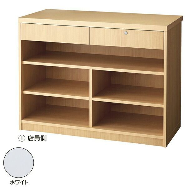 木製カウンター W120×H90cmホワイト新仕様 61-654-81-2