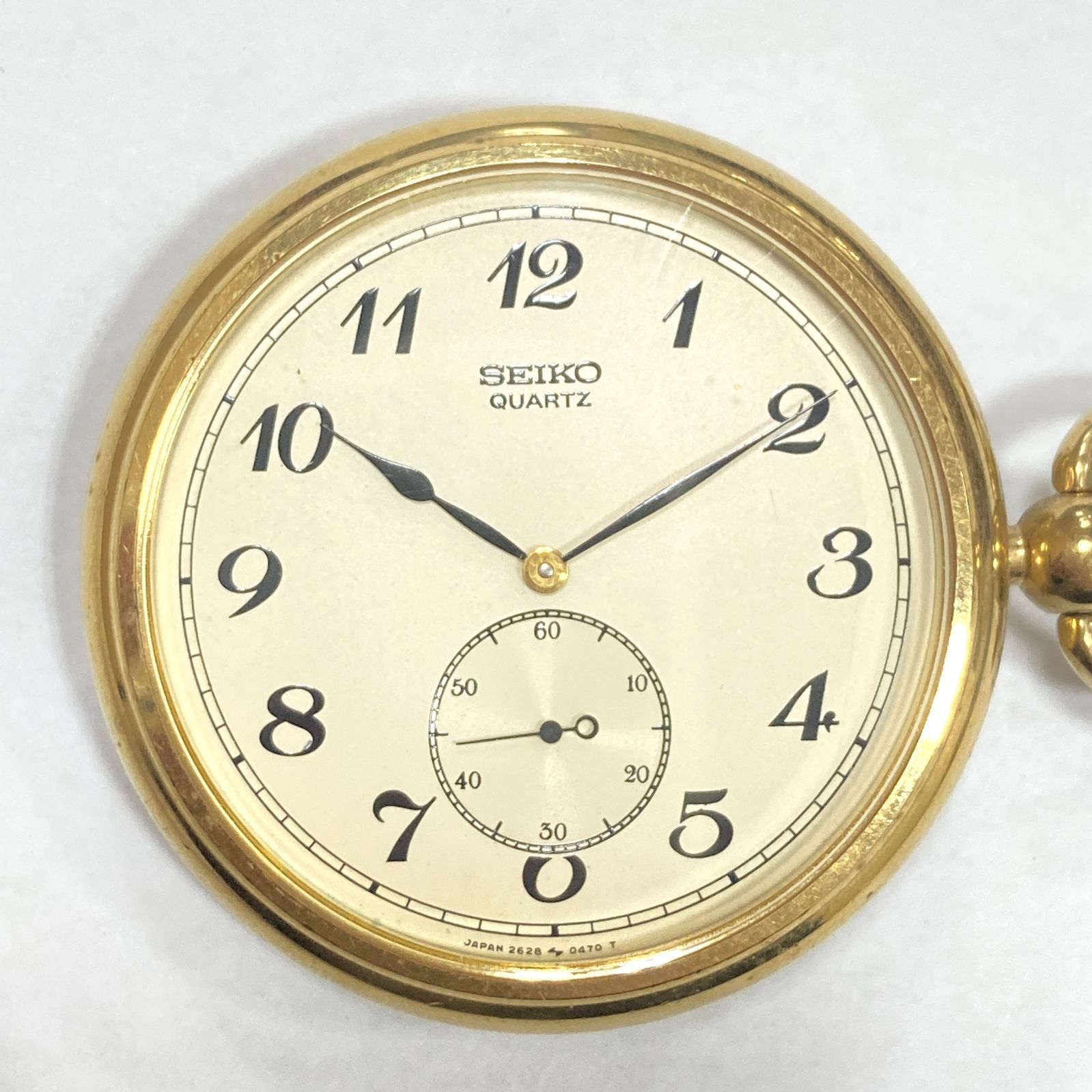 セイコー SEIKO 2628-0120 懐中時計 クオーツ クォーツ - ゴールド