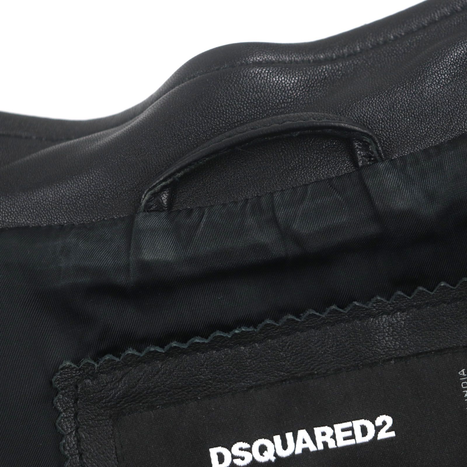 美品▽DSQUARED2 ディースクエアード 21AW S74AM1202 羊革 ラムスキン  