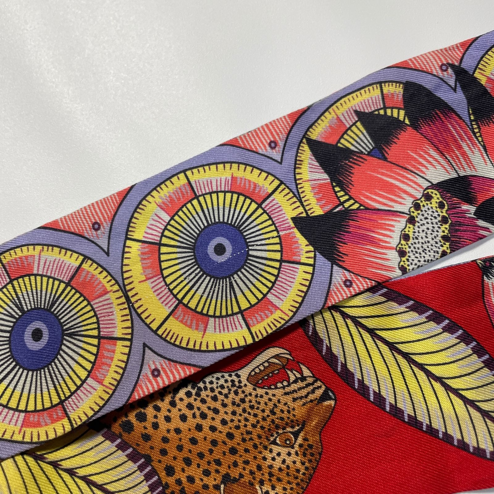 2509-238｜美品｜エルメス ツイリードール スカーフ シルク レッド  