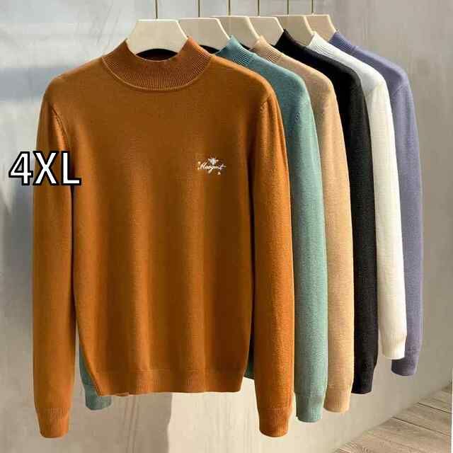 最旬おしゃれメンズ「黒」コーデ33選。オールブラック、アウター 種類 [4XL]秋冬 コーデ メンズ  服 シンプル ファッション オシャレ 大人 かっこいい 大きいサイズ ストリート 紳士服 セーター ニット ハーフ タートルネック セーター ストレッチ ミッド ネック
