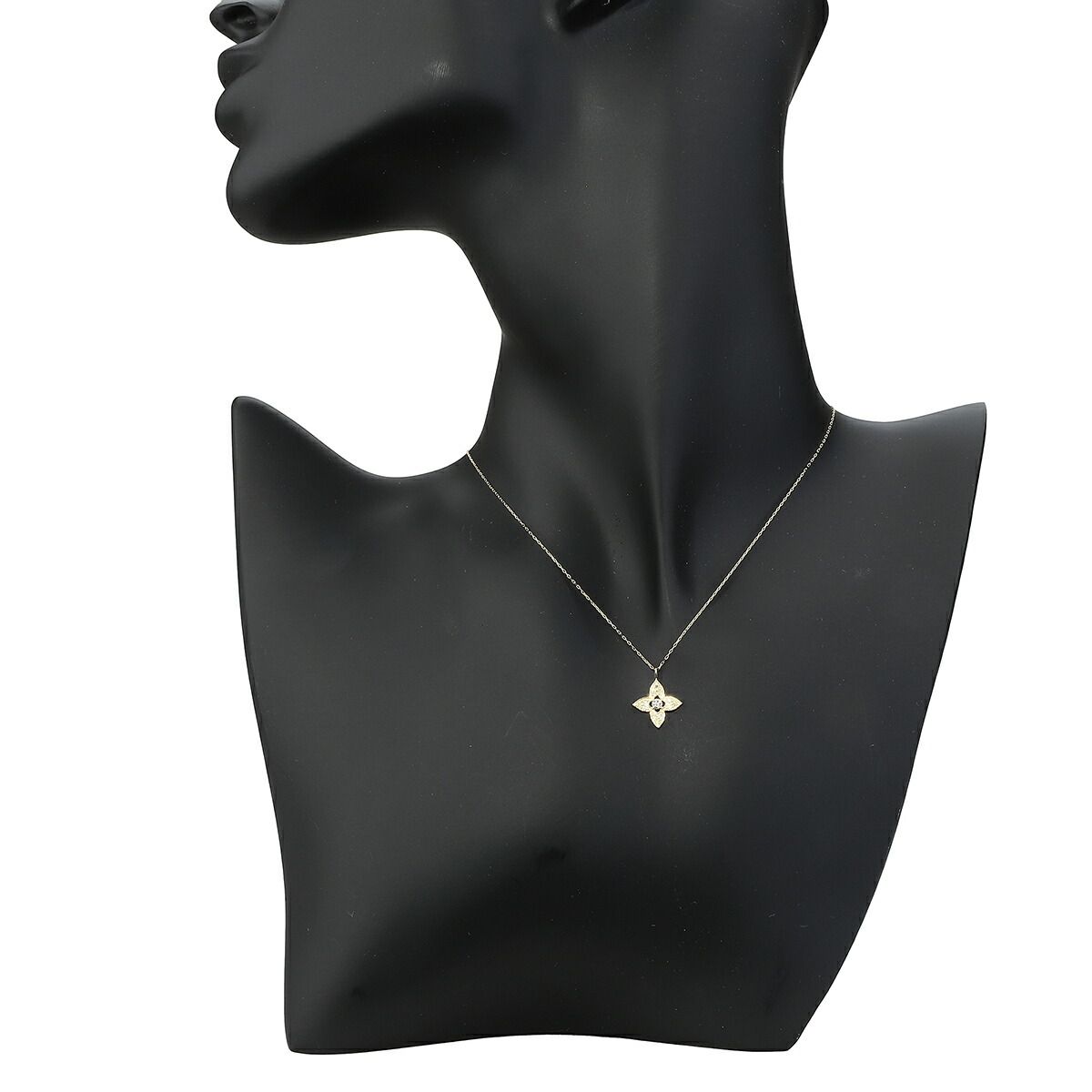 フラワーモチーフ ペンダントネックレス ダイヤモンド K18 中古  