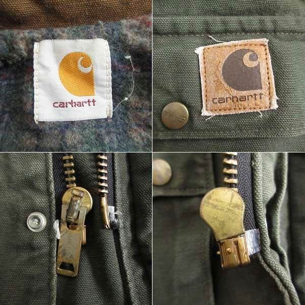 90s USA製 carhartt カーハート コットン ダック コート 緑系 XXL/2XL