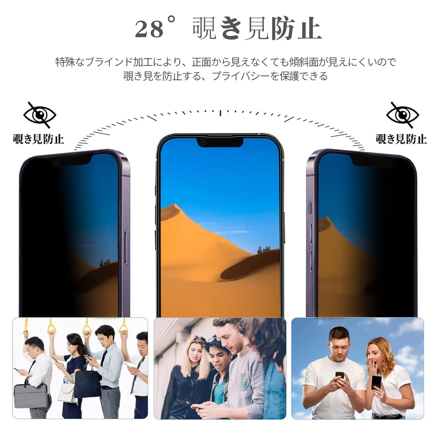 DZHFU iPhone 13 Pro max強化ガラスフィルム(2枚入り) ＋レンズ保護