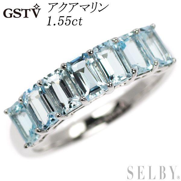 GSTV Pt950 アクアマリン リング 1.55ct 一文字 - メルカリ 