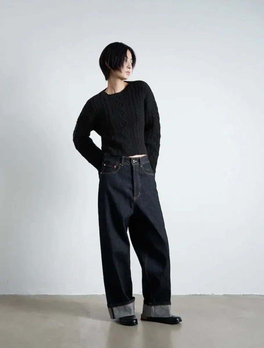 S D 口径 P2 crunchy denim インディゴ 生デニム デニム パンツ