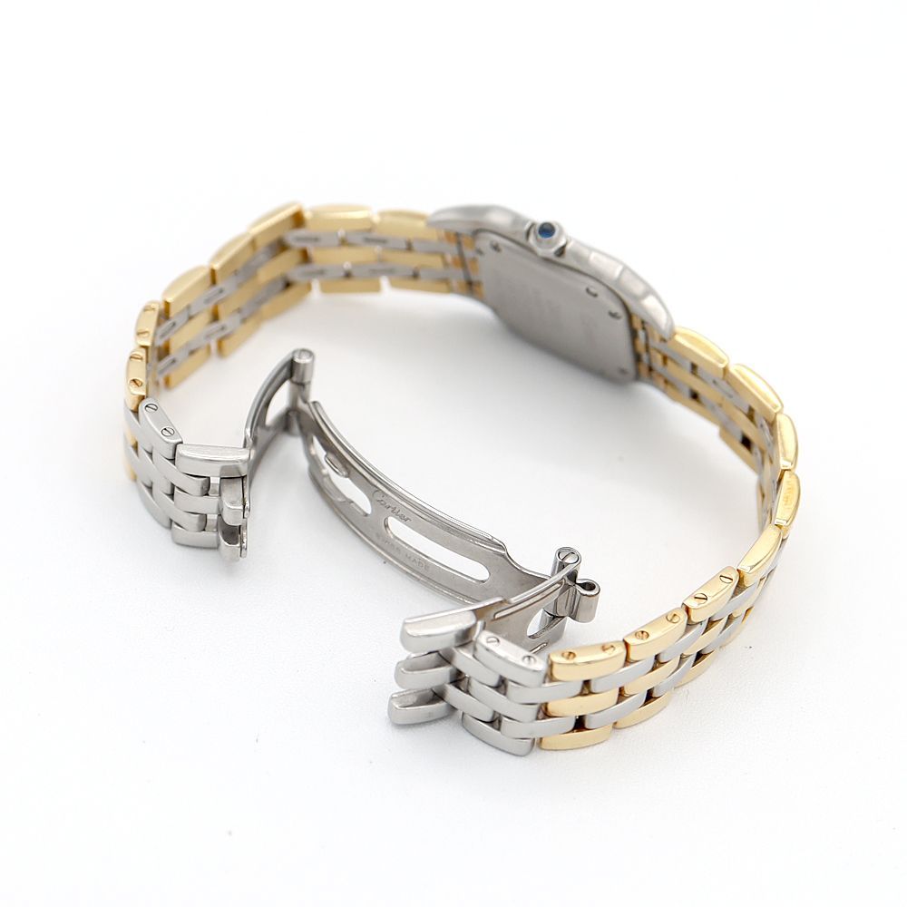 電池交換済 Cartier カルティエ パンテール SM W25029B8 3ロウ 白 ホワイト アイボリー YG イエローゴールド SS ステンレス コンビ レディース クォーツ【6ヶ月保証】【腕時計】【中古】 Cartier - 電池交換済 Cartier カルティエ パンテール SM W25029B8 3