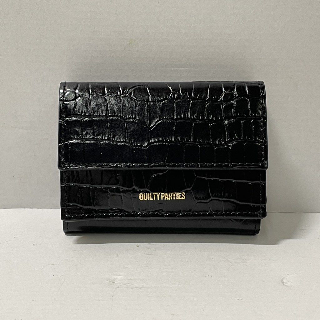 01w-5463 ワコマリア WACKO MARIA SPEAK EASY スピークイージー SHORT WALLET 折りたたみ財布 レザー 箱 ステッカー付属 カウハイド COW HIDE ブラック 三つ折り財布 24SS-WMA-WL02 品