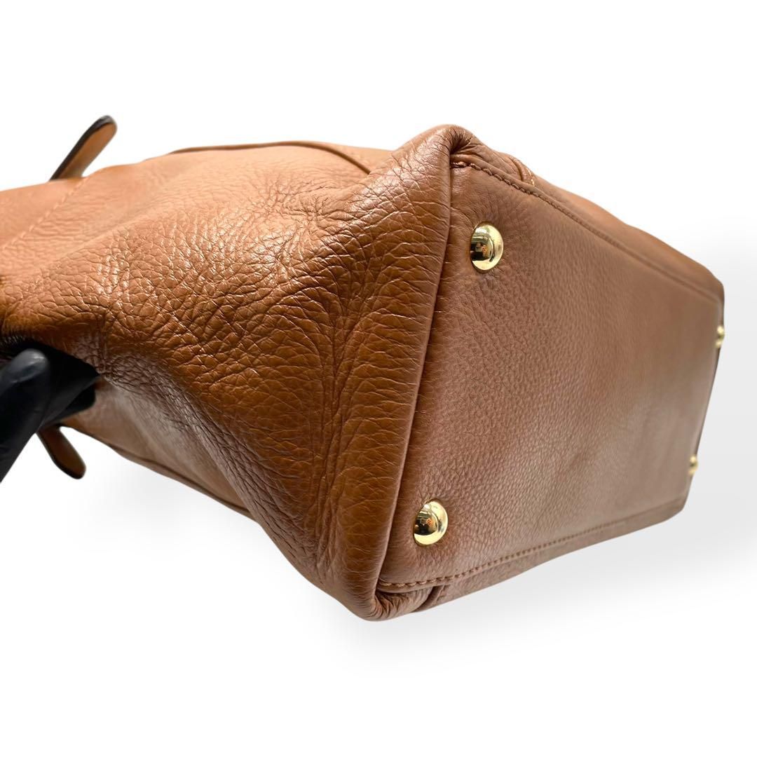 未使用 MICHAEL KORS トートバッグ ブラウン 肩掛け レザー A4可