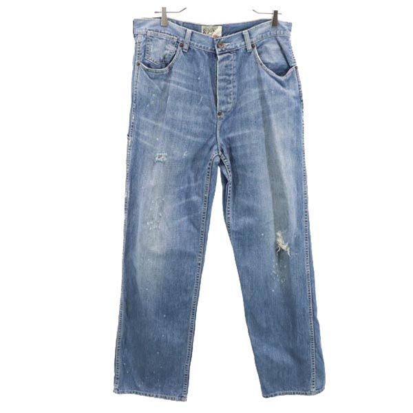 ラルフローレンラグビー ボタンフライ ストレート デニムパンツ W32 RALPH LAUREN RUGBY ジーパン メンズ 【中古】  【230525】-0