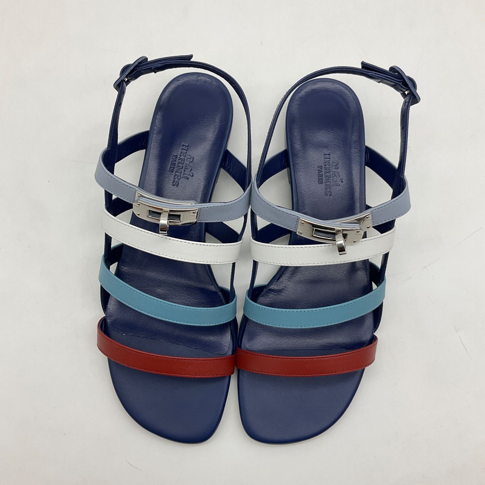 ▽HERMES エルメス ケリー ベルト サンダル ミュール トランザット 