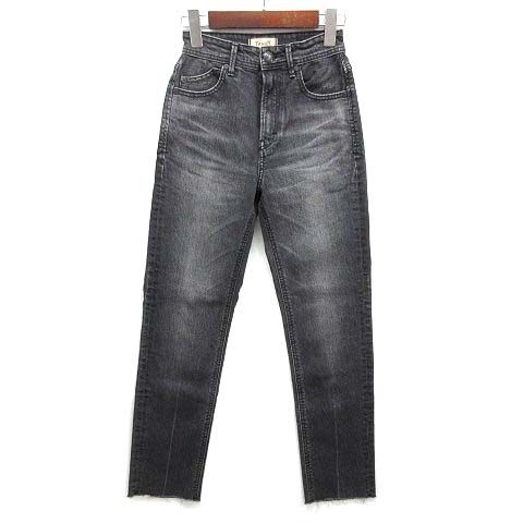 ヤヌーク YANUK ジャパンデニム JAPAN DENIM ハイウエスト ストレート パンツ ジーンズ 22 黒 ブラック JDPT0122YNK