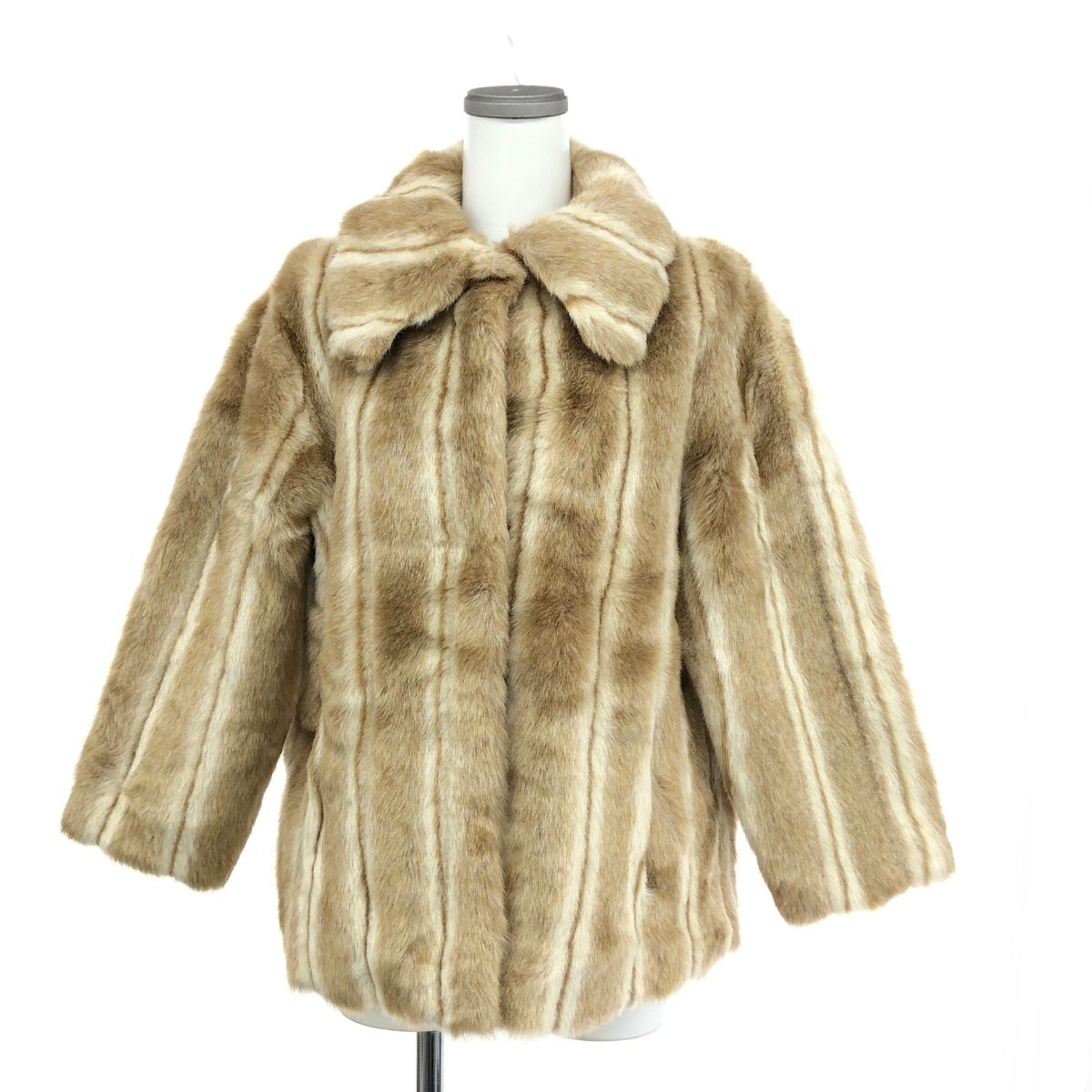 épine エピヌ ファーコート ブラウン/ベージュ アクリル