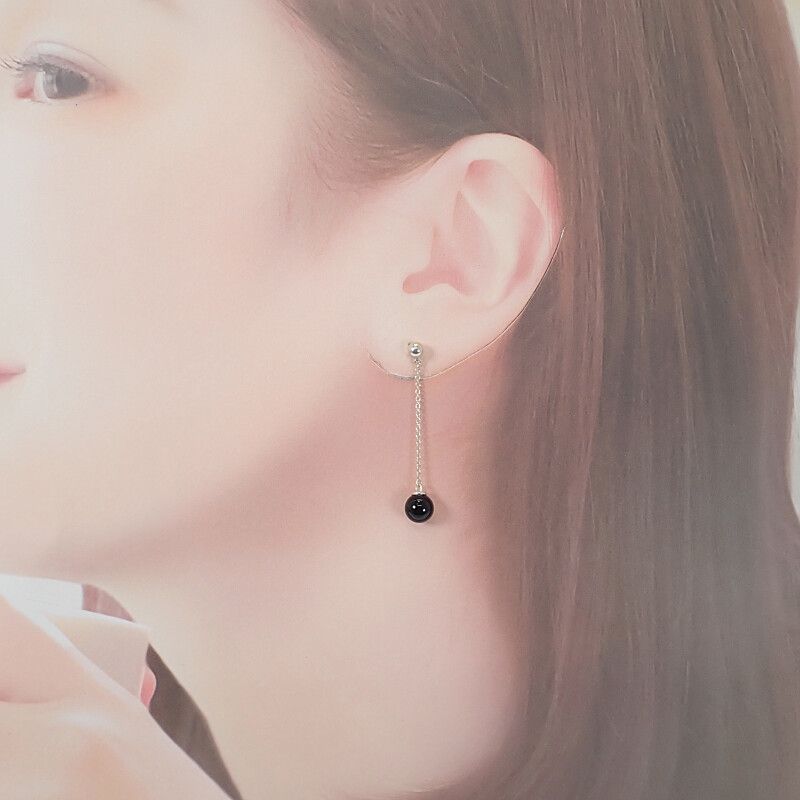 ティファニー TIFFANY&Co. オニキス チェーン ピアス シルバー