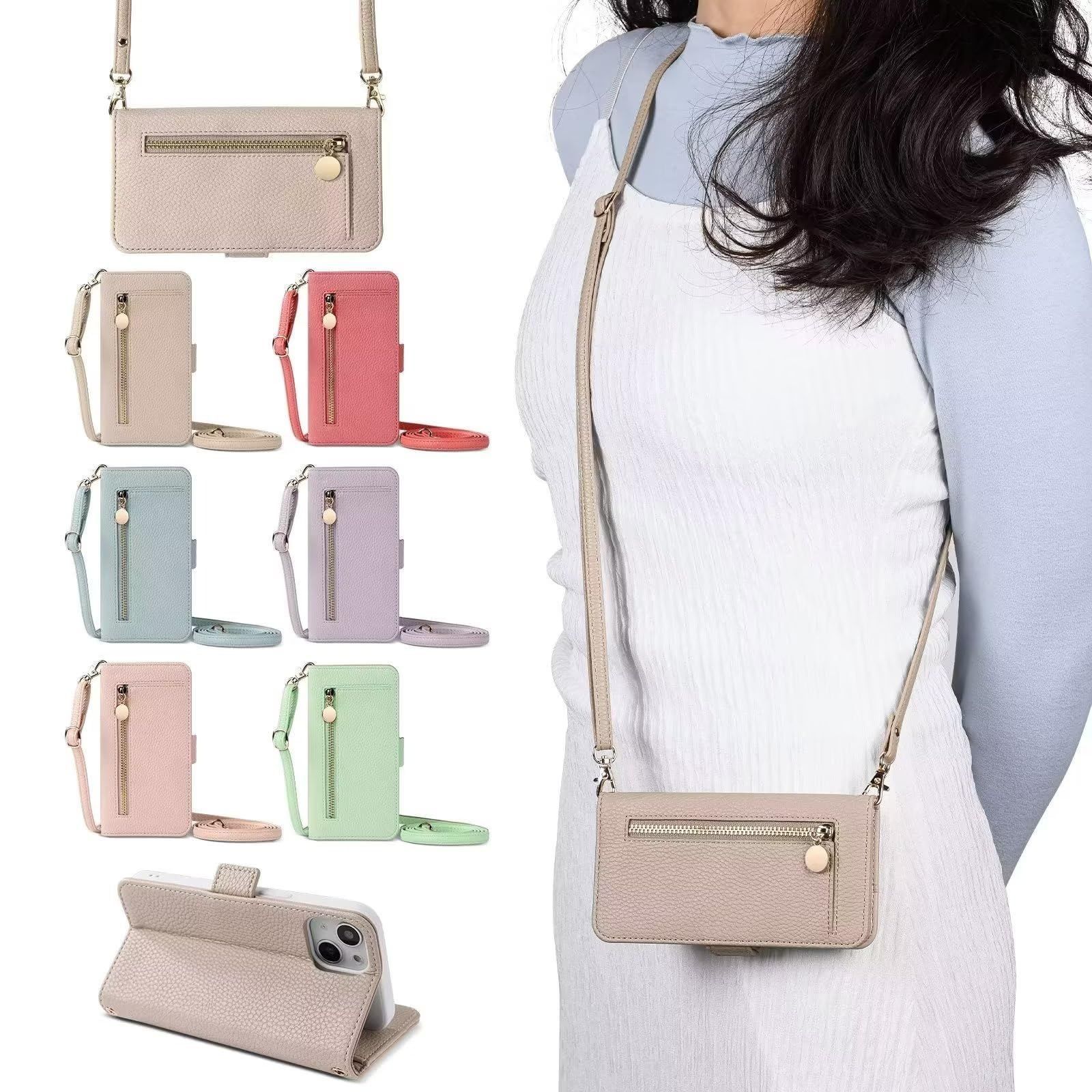 【人気商品】軽量 肩掛け 肩掛け PUレザー 女性 ショルダー 全面保護 ショルダー 携帯ケース ショルダー おしゃれ 首掛け スマホケース スマホカバー 斜め掛 15 クロスボディケース 15 iPhone カ