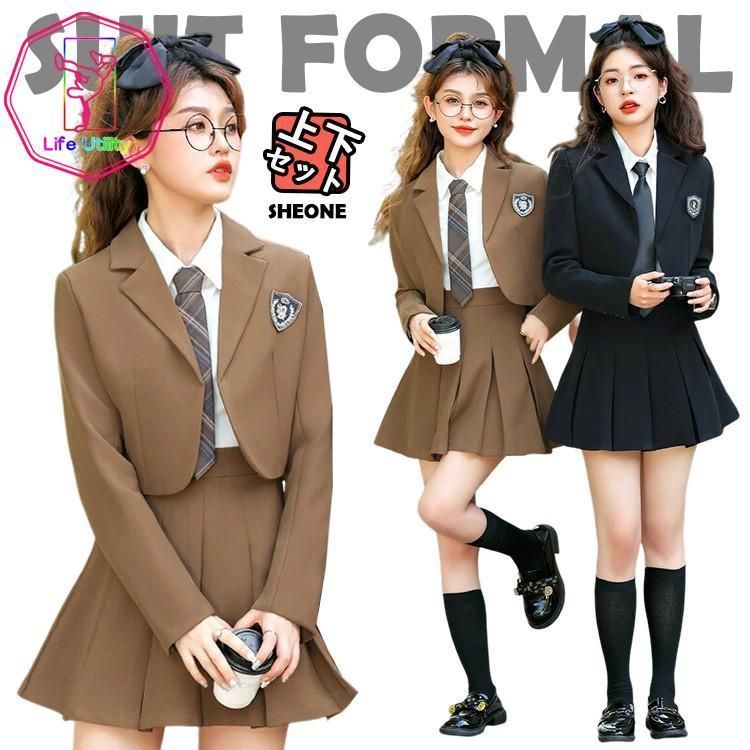 韓国 卒業式 スーツ 女の子 卒服 韓国 制服 高校生 入学式 スーツ 160 中高生 女子 中学生 小学生 小学校 黒 カーキ フォーマルスーツ おしゃれ ジュニア 3点セ