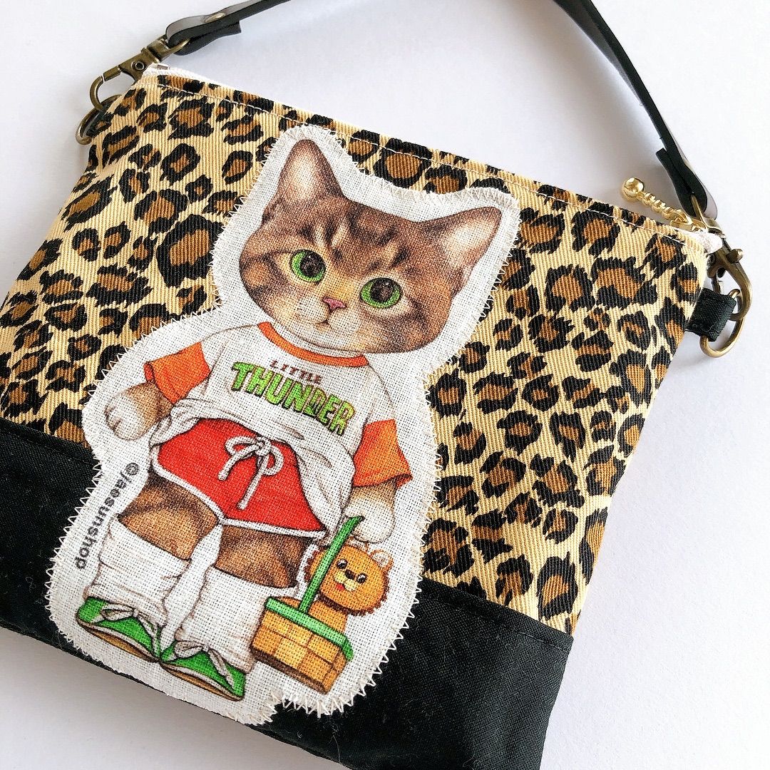 プックリ黒猫バッグ&サコシュセット コヤンイサムチョン ハンドメイド 三毛猫ファ バッグ