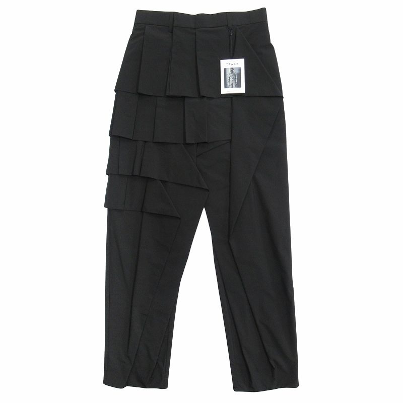 25ss ターク TAAKK ラッフル フリル ワイド パンツ RUFFLE PANTS TA25SS-PT031 サイズ1 黒 ブラック メンズ