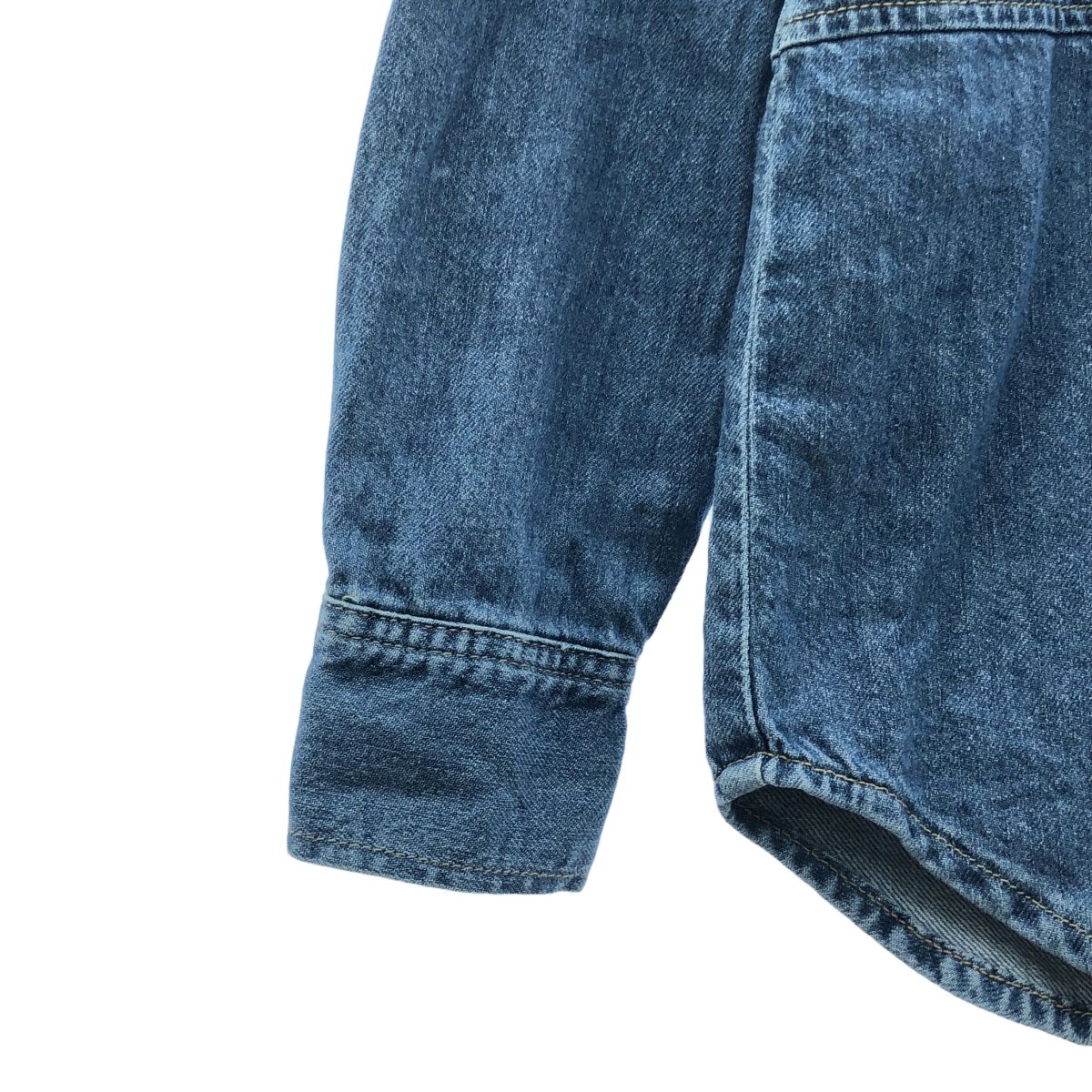 Ganni / ガニー | × Levis デニム ダメージ加工 フリルカラーシャツ | XXS | インディゴ | レディース Ganni / ガニー | × Levis デニム ダメージ加工 フリルカラーシャツ