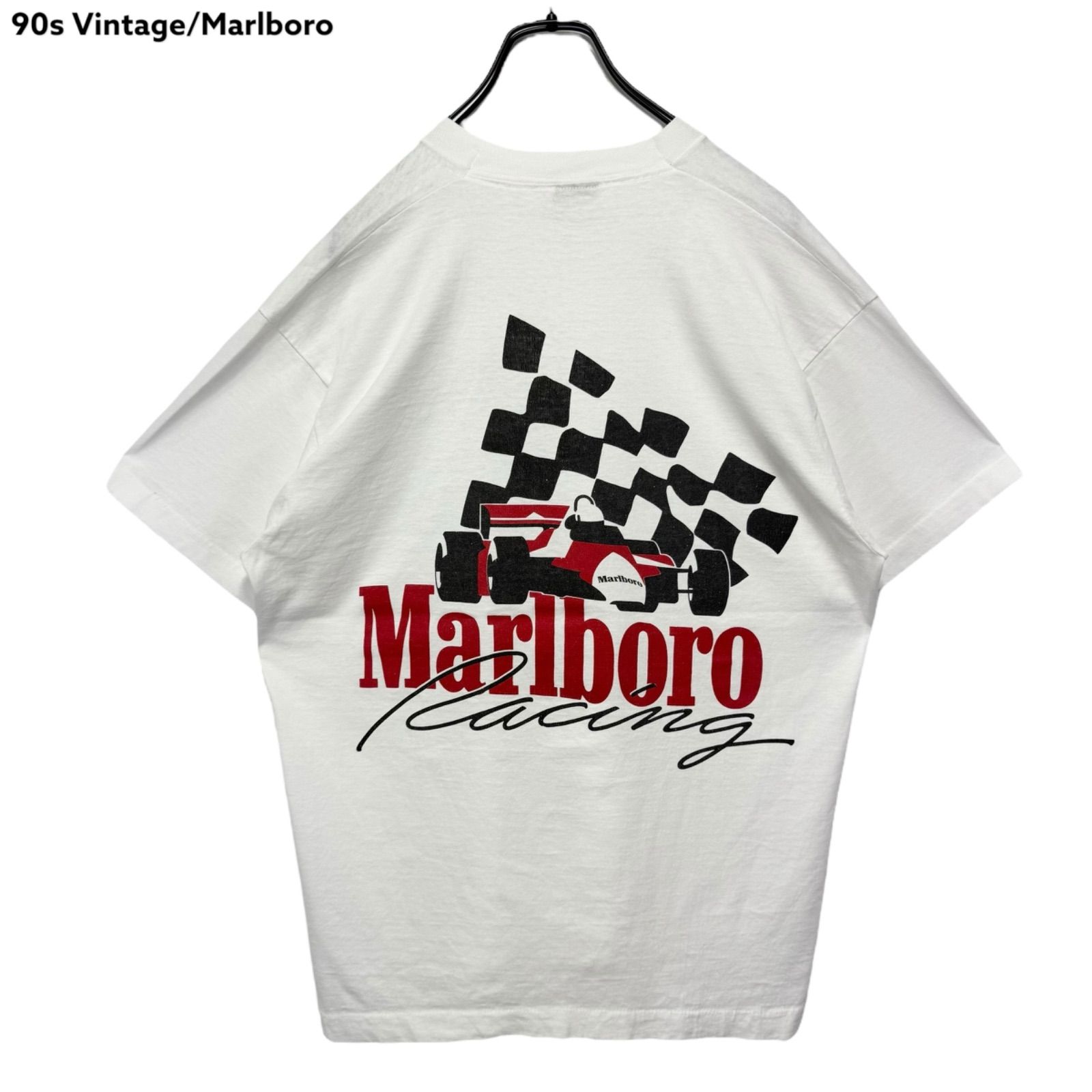 90s vintage Marlboro Racing Team Promo Print T-shirt Tee USA製 