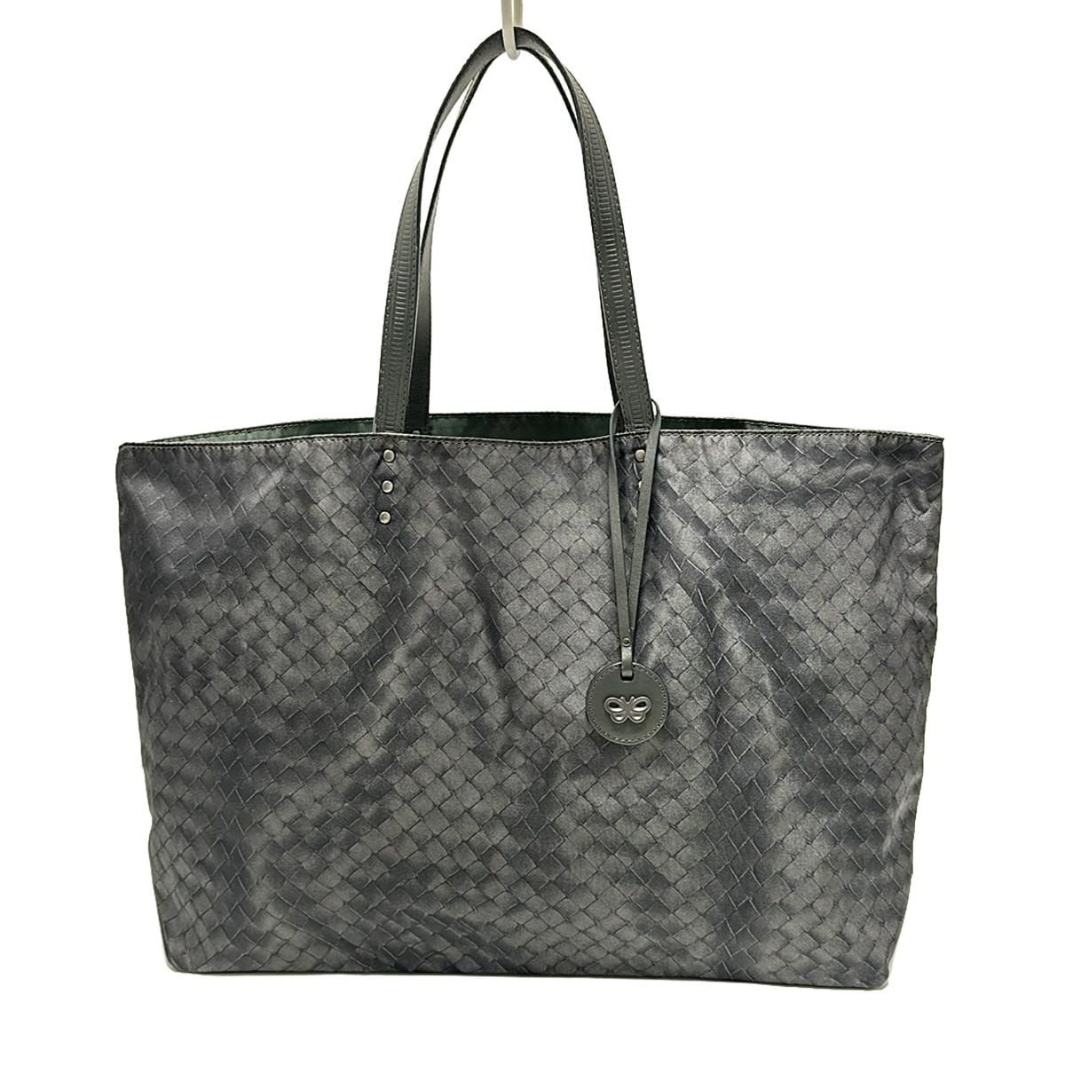 BOTTEGA VENETA(ボッテガヴェネタ) トートバッグ イントレッチオリュージョン ダークグレー レザー - メルカリ