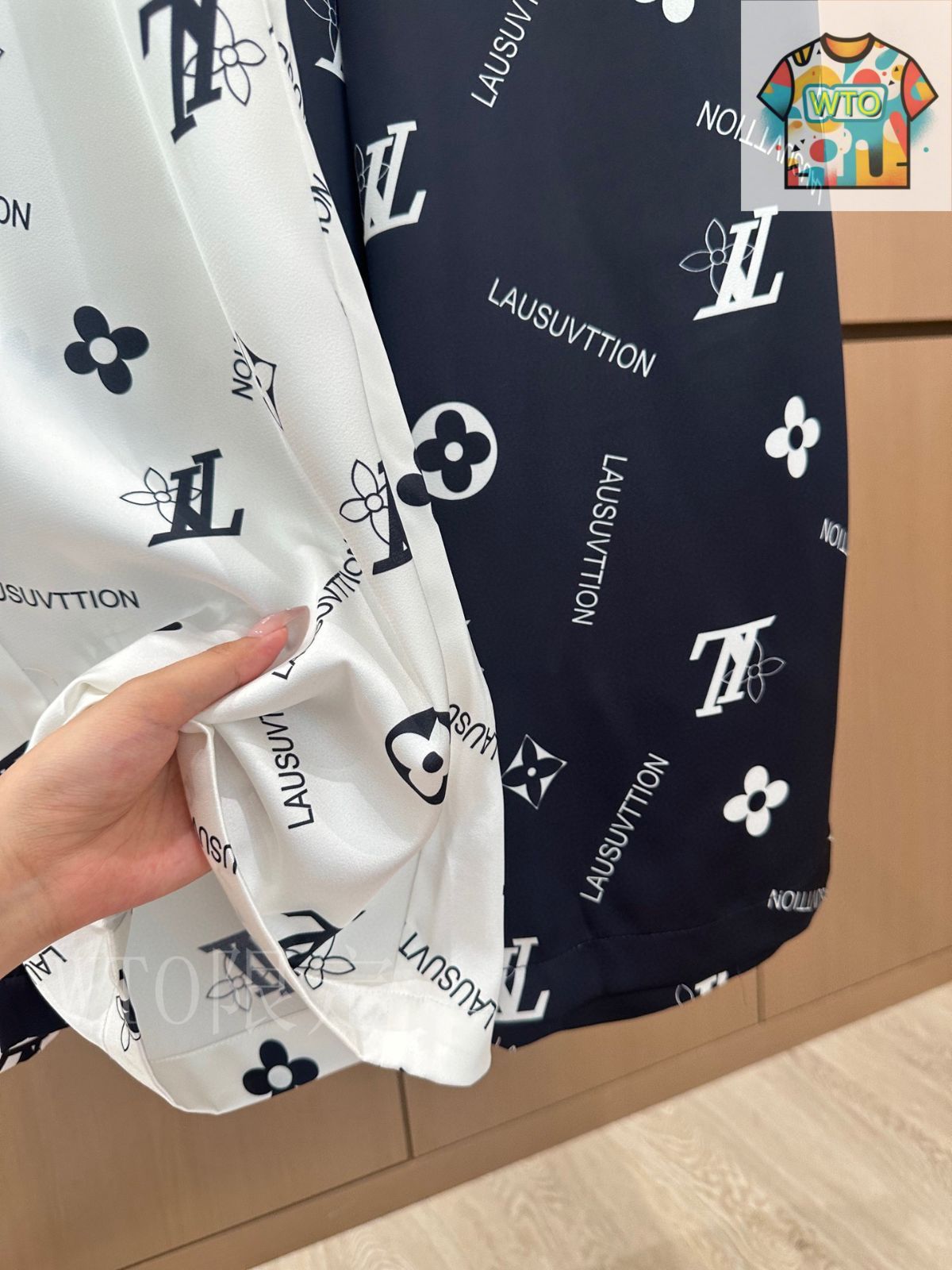 リボンプリントカジュアルパンツ-1