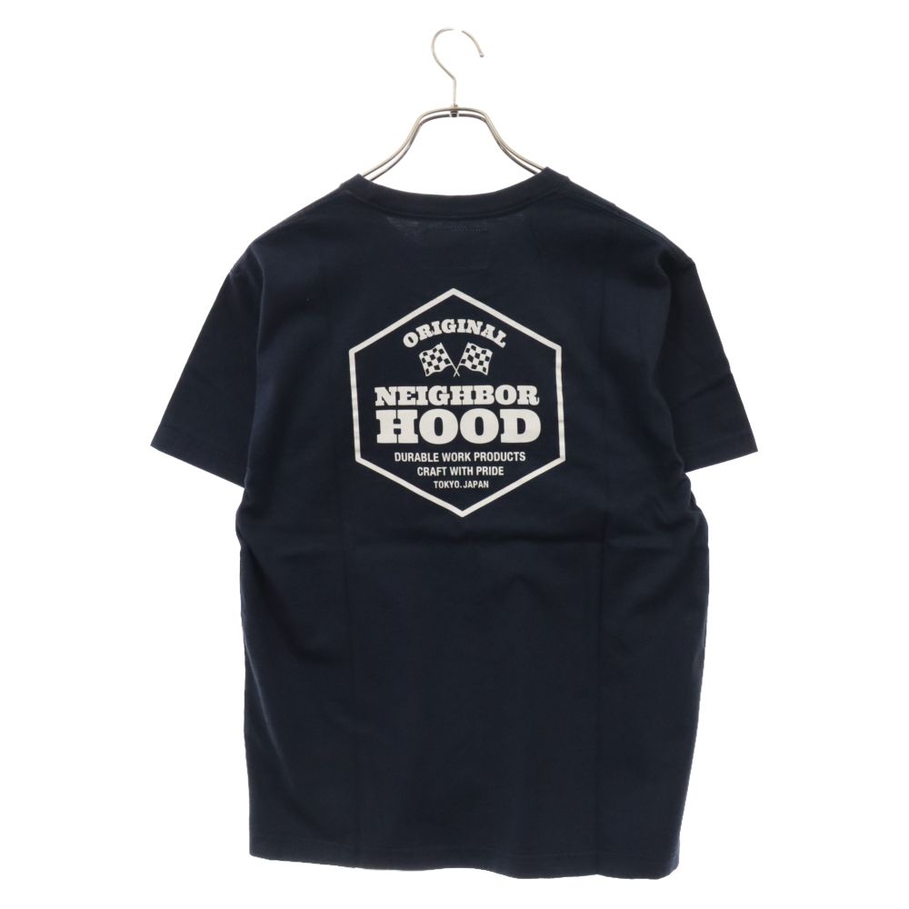 NEIGHBORHOOD (ネイバーフッド) 15SS Checker-1 Tee フロントプリント 半袖 カットソー Tシャツ ネイビー 151PCNH-STM01