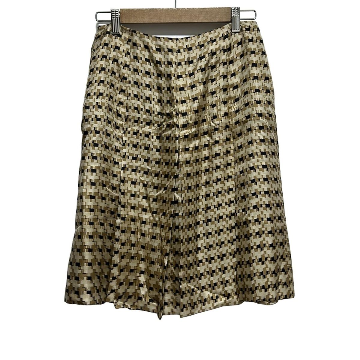 S Max Mara ひざ丈スカート 黒xベージュ(総柄) 4214224D0001 Max Mara(マックスマーラ) スカート サイズ42 M レディース